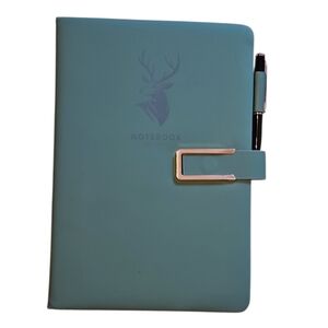 Sage Green "Keep It Simple" Notebook with Pen Holder, New In Packaging